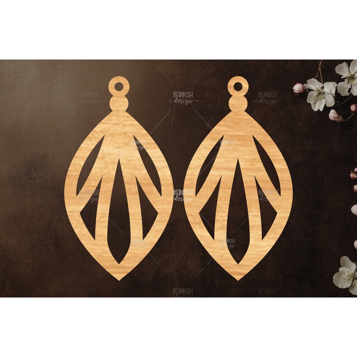 Cercei Boho, Intrahome, din plywood 3x3 cm, set pentru decorare si proiecte DIY