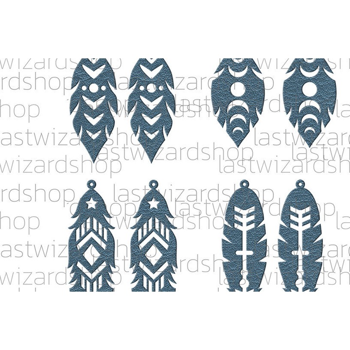 Cercei Boho, Intrahome, Plywood 3x3cm, set