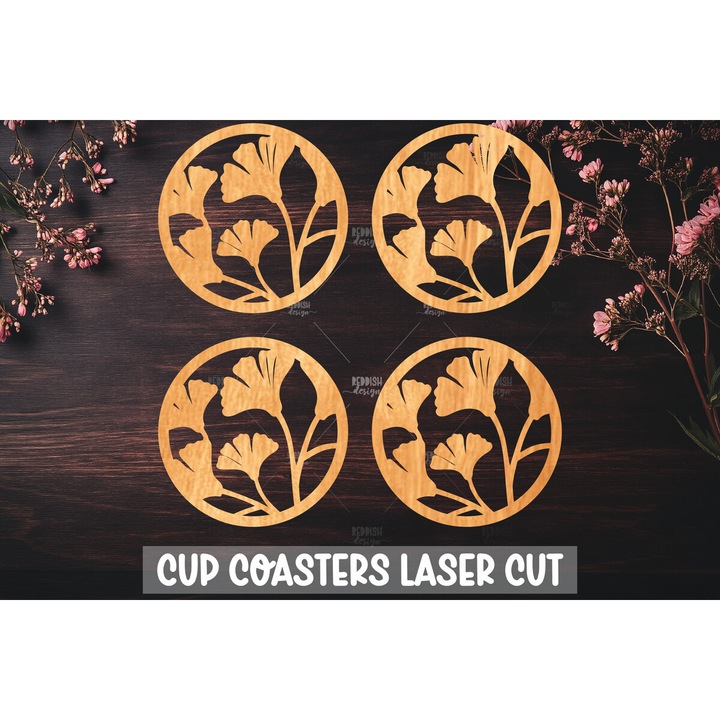 Suporturi bauturi set, Intrahome, model Schedio, 15x15 cm, din plywood 3mm-4mm