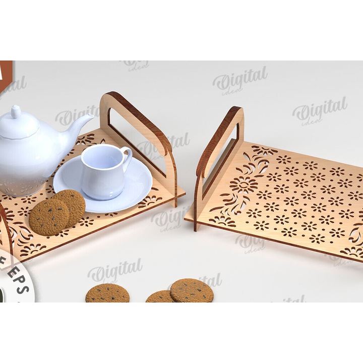 Tava servire, Intrahome, disc din plywood 3mm-4mm, 30x20cm, ideal pentru decoratiuni si proiecte DIY