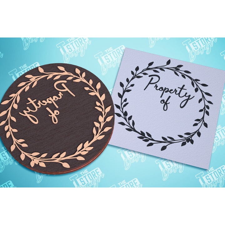 Sphragida bibliou Ex Libris Grammatosemo 15x15 cm, din plywood 3mm-4mm, pentru decoratiuni si proiecte DIY