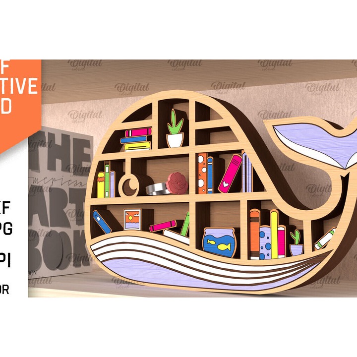 Suport decorativ pentru carte, Intrahome, 30x20 cm, din plywood 3mm-4mm, ideal pentru proiecte DIY