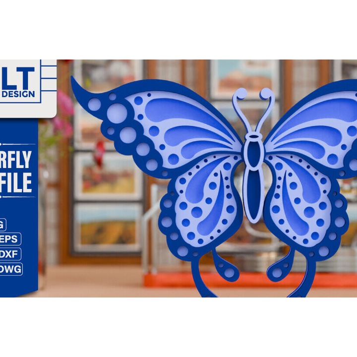 Korniza decorativa Petalouda 3D, Intrahome, 20x30 cm, din plywood 3mm-4mm, pentru proiecte DIY