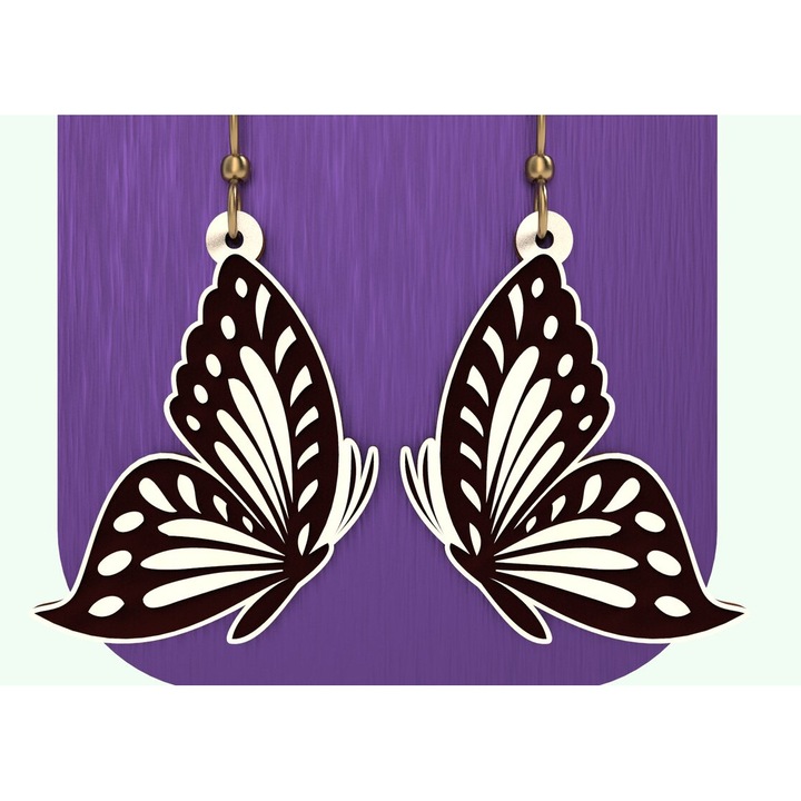 Cercei petala din lemn, Intrahome, 3x3 cm, set pentru decorare si proiecte DIY