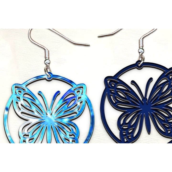 Cercei Butterfly Boho, Intrahome, din plywood 3mm-4mm, 4x4 cm, set pentru decorare si proiecte DIY