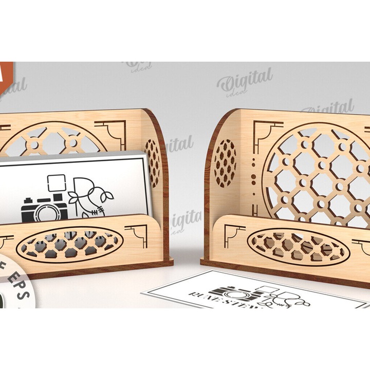 Suport documente, Intrahome, set 3x3 cm si 30x20 cm, din plywood 3mm-4mm, natural