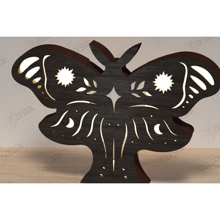 Lampa petaloudas, Intrahome, 30x20 cm, din plywood, pentru decorare si proiecte DIY