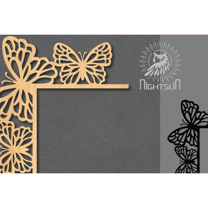 Gonie din lemn cu laser, Intrahome, model petaloudas 2, 15x15 cm, set pentru decorare