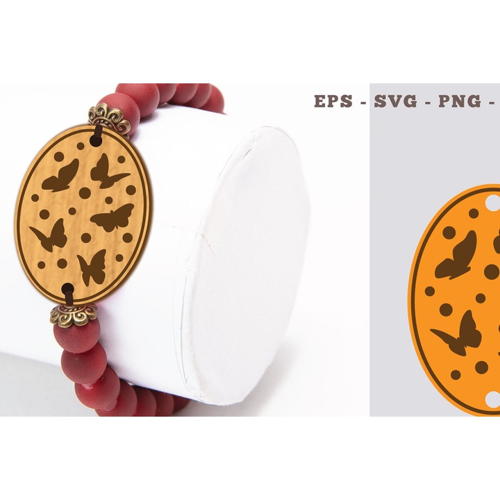 Bratara din lemn cu taietura petala, Intrahome, 5x5 cm, set pentru decoratiuni si proiecte DIY