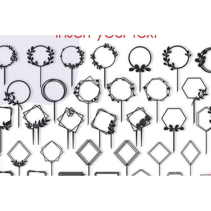 Set decorativ din lemn pentru tort, Intrahome, cadou, 20x30 cm