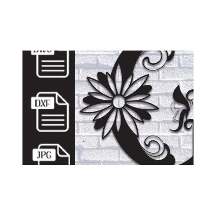 Litera decorativa din lemn, Intrahome, alfabet floral fluture, 30x20 cm, 3mm-4mm