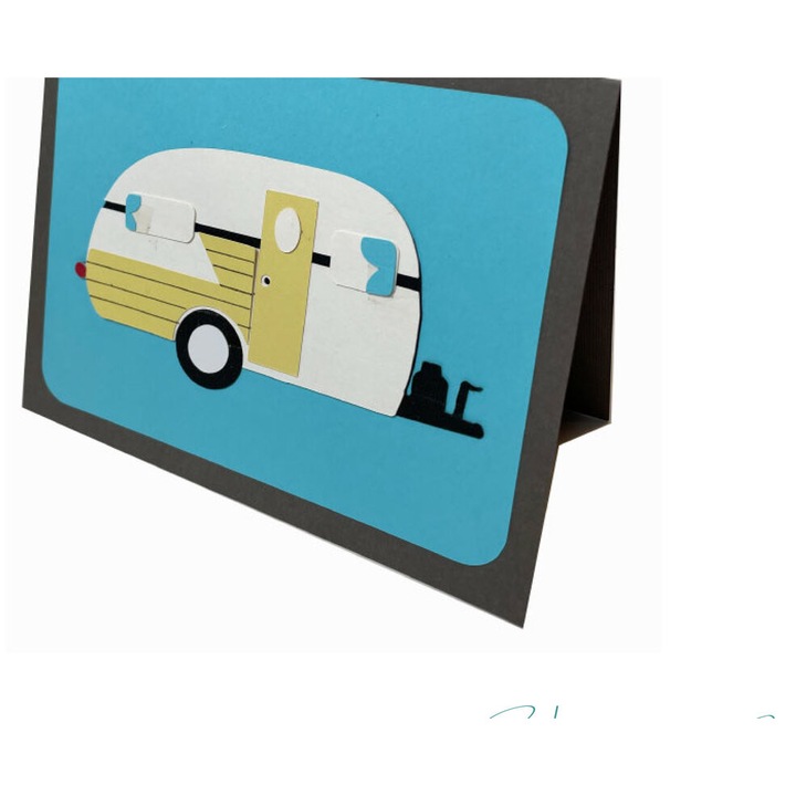 Set eucheterii karta Camper, Intrahome, 10x20 cm, din plywood 3mm-4mm, ideal pentru decorare si proiecte DIY