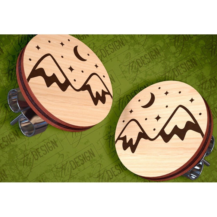 Bijuterii dama, Intrahome, Skoularikia Camping Stud, 3x3 cm, din plywood 3mm-4mm, set