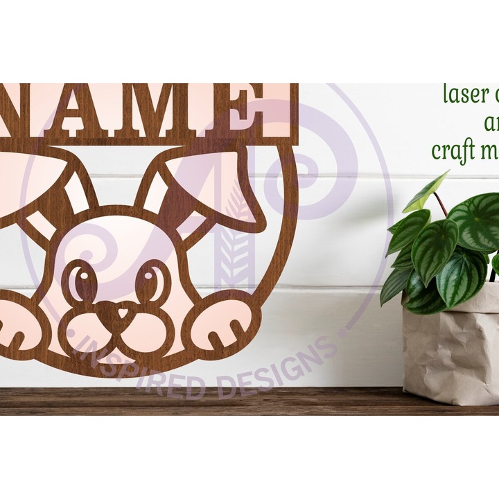 Semn personalizat din lemn, Intrahome, 6x6 cm, pentru decorare si proiecte DIY