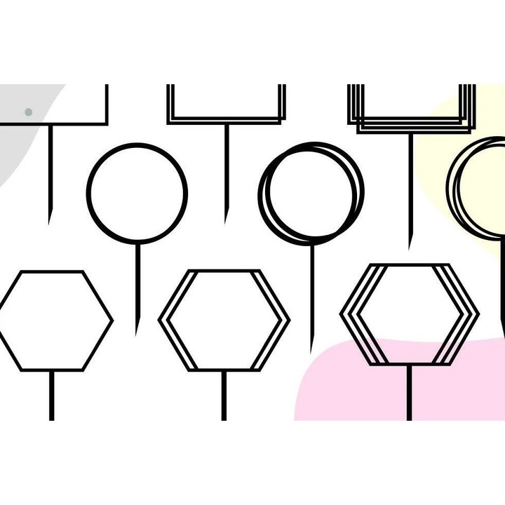 Set cadre Cake Topper, Intrahome, 20x30 cm, din plywood 3mm-4mm, pentru decoratiuni si proiecte DIY