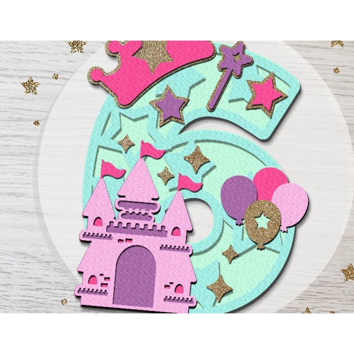 Arithmoi Prinkipissas tou Kastrou, 15x15 cm, set din plywood, pentru decorare si proiecte DIY