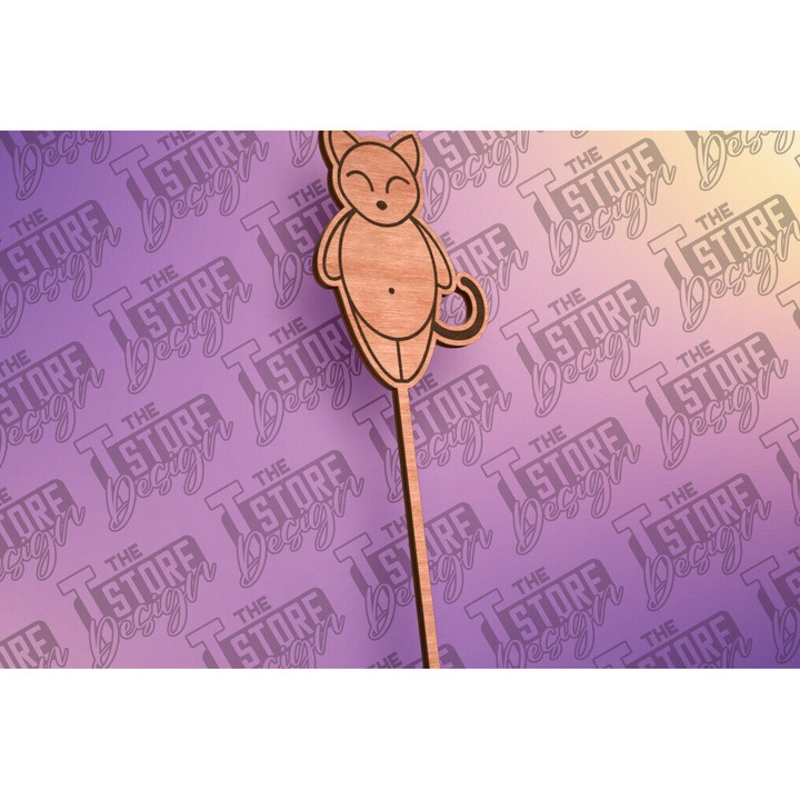 Cat Cake Topper, Intrahome, 30x20 cm, din plywood, pentru decorare si proiecte DIY