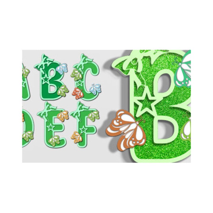 Litere 3D din lemn, Intrahome, 30x20 cm, pentru decorare, set