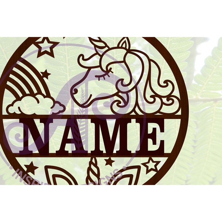 Placa lemn, Intrahome, pericope Unicorn, 30x20 cm, din plywood 3mm-4mm, pentru decoratiuni si proiecte DIY