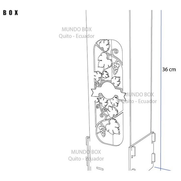 Set cutii pentru vin, Intrahome, 15x15cm, 3x3cm, din plywood, 3mm-4mm