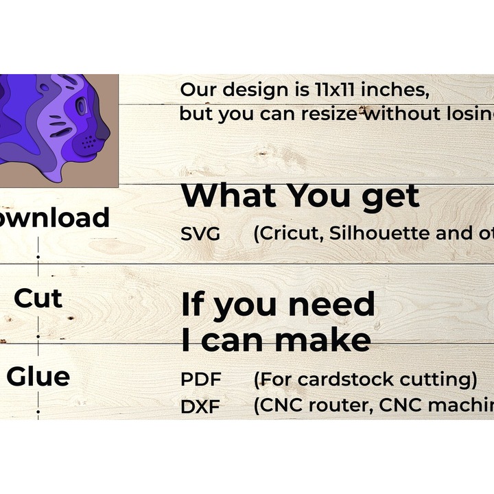 Cutie de umbra pentru pisici, Intrahome, colorata, 25x25 cm, din plywood 3mm-4mm, pentru decorare si proiecte DIY