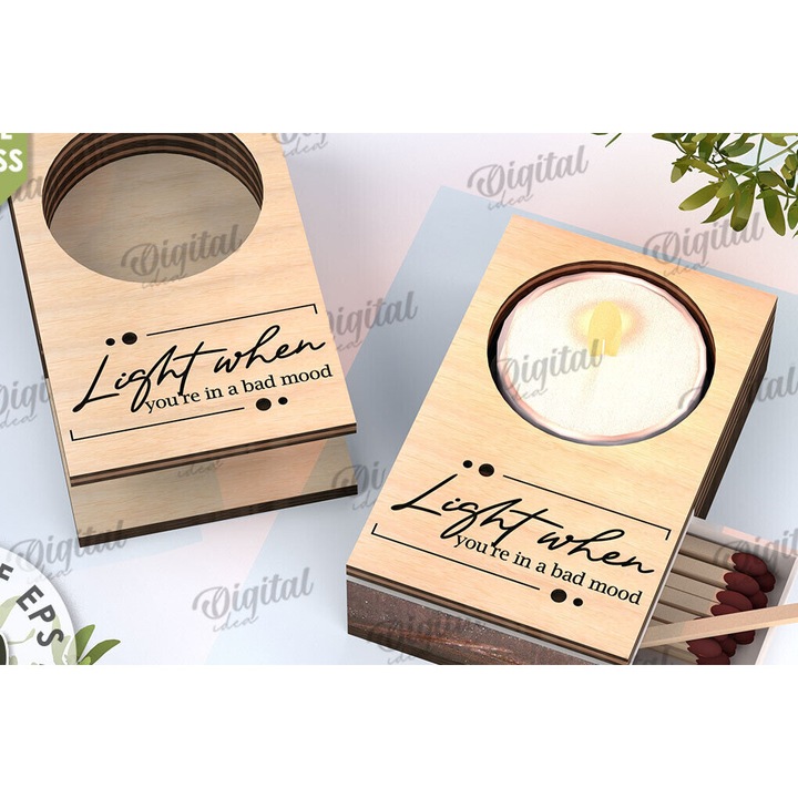 Suport lumanari, Intrahome, Keropegio cu laser, 30x20 cm, din plywood 3mm-4mm, pentru decoratiuni si proiecte DIY