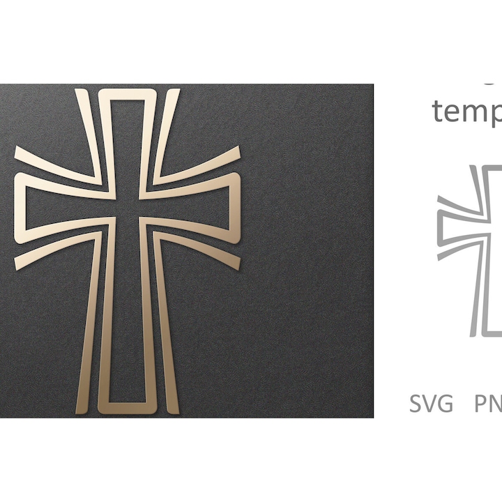 Crucifix din lemn, Intrahome, 7x7 cm, pentru decorare si proiecte DIY