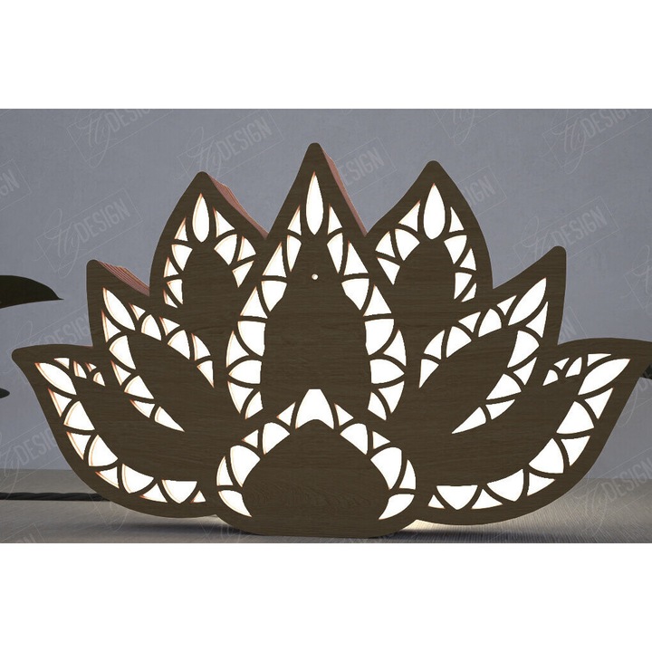 Lampa de masa, Intrahome, Epitrapezio, 15x15 cm, din plywood 3mm-4mm, pentru decorare si proiecte DIY