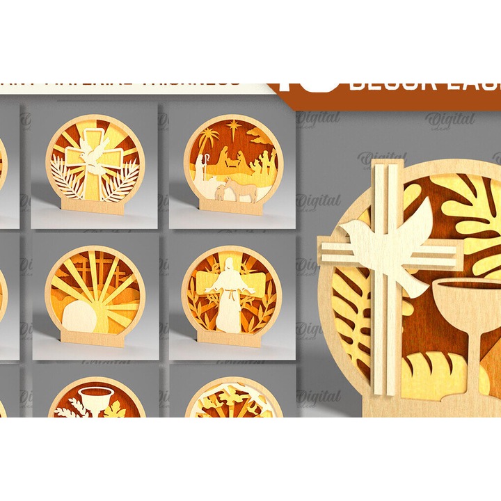 Desme copes cu laser, Intrahome, Stand Decor, 30x20 cm, din plywood 3mm-4mm