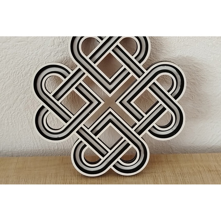 Stolidi Celtic 4 Hearths, Intrahome, 8x8 cm, din plywood, set decorativ