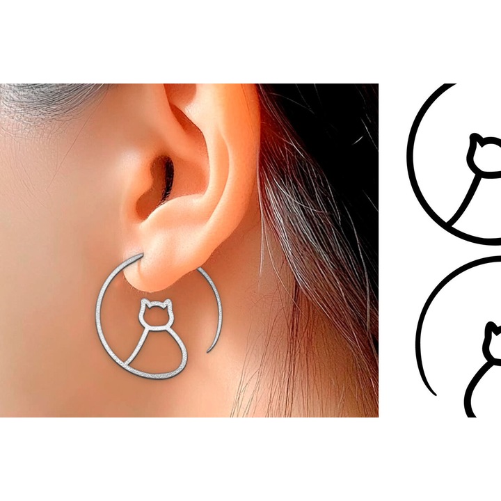 Cercei din lemn, Intrahome, 4x4 cm, set pentru decorare si proiecte DIY