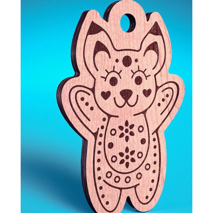 Stolidi de Craciun din lemn, Intrahome, 8x8 cm, set pentru decoratiuni interioare