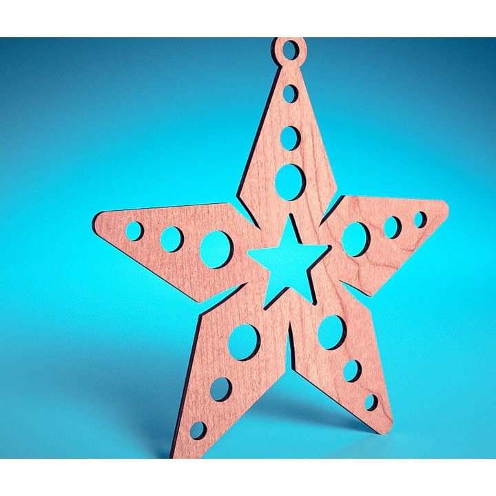 Stolidi de Craciun din lemn, Intrahome, 8x8 cm, din plywood 3mm-4mm, pentru decoratiuni si proiecte DIY