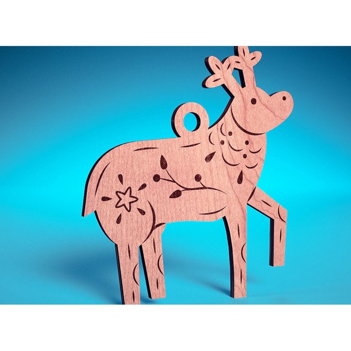 Stolidi de Craciun din lemn, Intrahome, 8x8 cm, set pentru decoratiuni si proiecte DIY