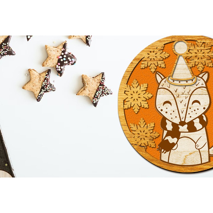 Stolidi de Craciun, Intrahome, 4x4 cm, din plywood 3mm-4mm, set pentru decoratiuni si proiecte DIY