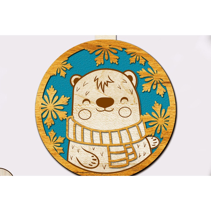 Set de Accesorii Decorative, Intrahome, Christougenniatiko Zoo Stolidi, 4x4 cm, Plywood 3mm-4mm