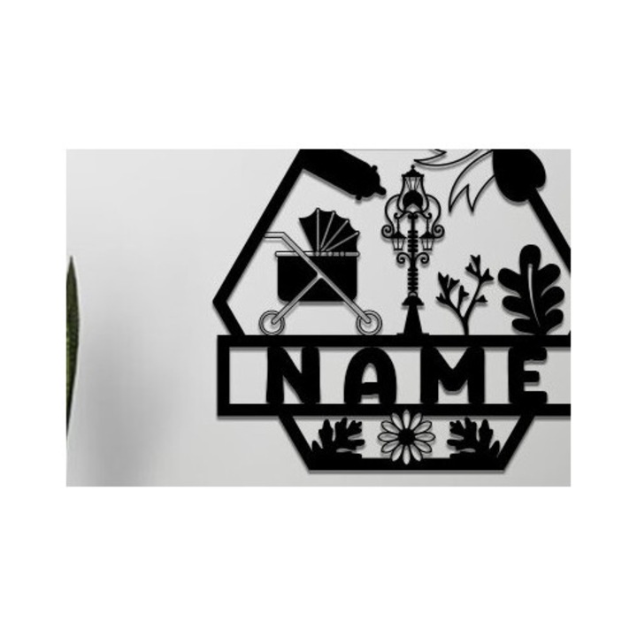 Placa decorativa personalizata pentru camera copilului, Intrahome, 30x20 cm, din plywood 3mm-4mm, ideala pentru proiecte DIY