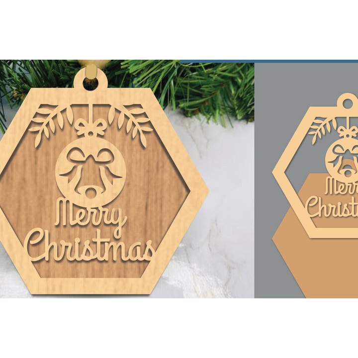 Stolidi de Craciun, Intrahome, cu bila, 8x8 cm, din plywood 3mm-4mm, set