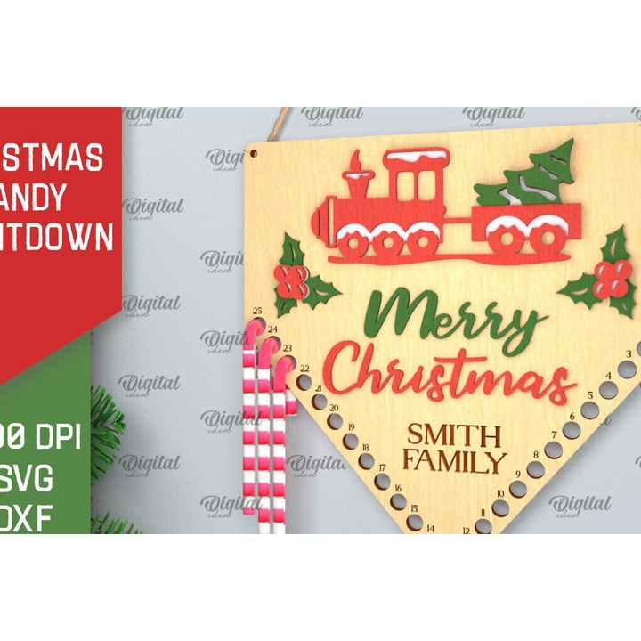 Decupaj din lemn plywood 3mm-4mm, Intrahome, 15x15 cm, pentru Craciun, utilizare decorativa si DIY