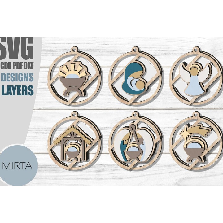 Set suporturi pentru felicitari, Intrahome, 8x8 cm, din plywood 3mm-4mm