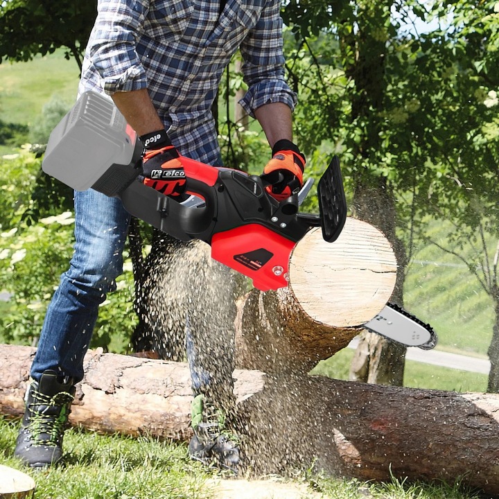 Elektromos láncfűrész, 21V, 3500W, 2 akkumulátor, 12 hüvelyk, 2.2 kg