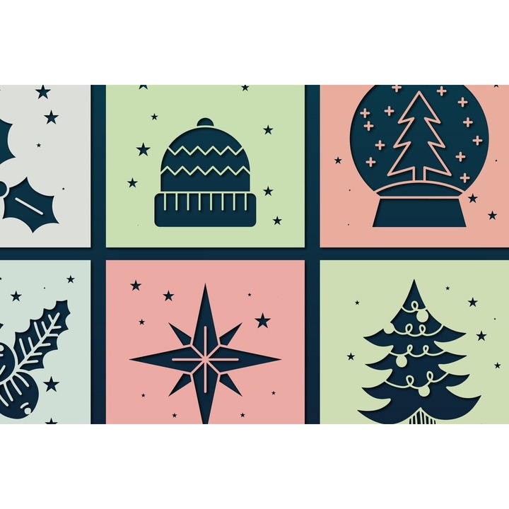 Pachet de carton pentru Craciun, Intrahome, 15x15 cm, din plywood 3mm-4mm, ideal pentru decoratiuni si proiecte DIY