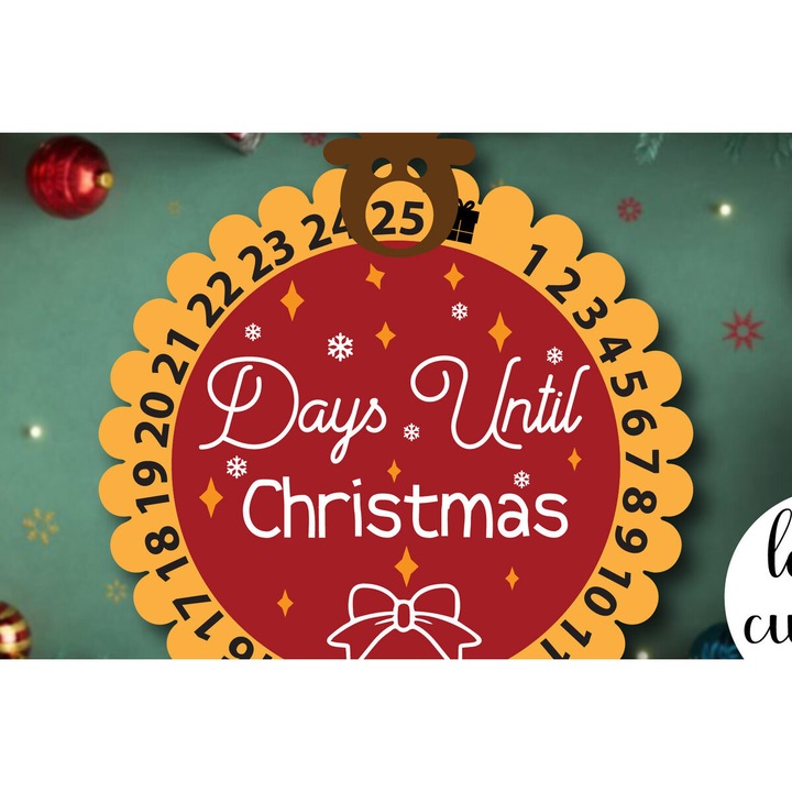 Set de placi decorative din lemn, Intrahome, 15x15 cm, pentru Craciun, din plywood 3mm-4mm