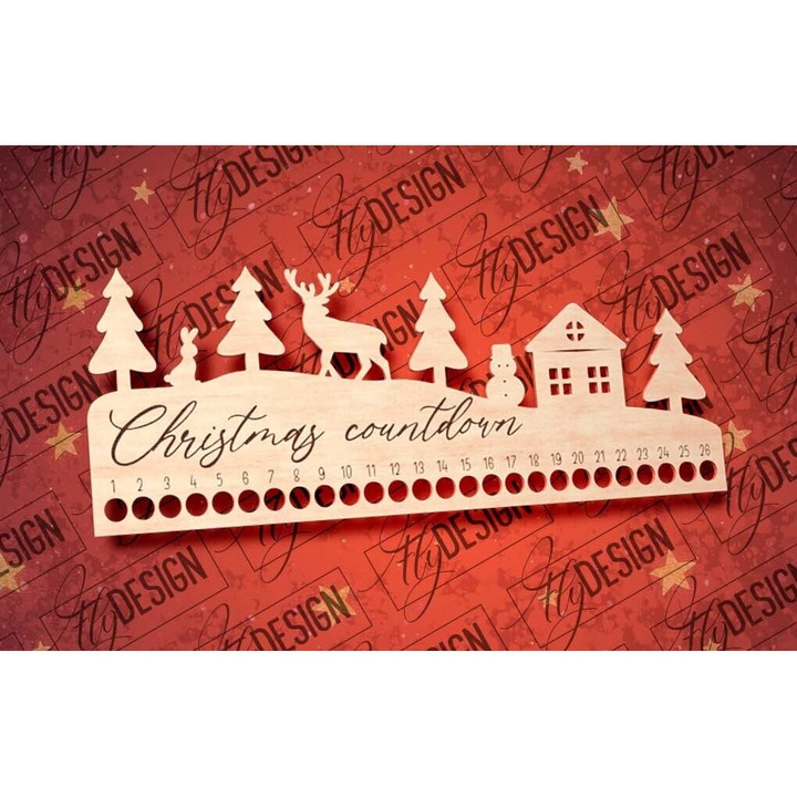 Antistropa de Craciun din lemn, Intrahome, 15x15 cm, 3mm-4mm, pentru decoratiuni si proiecte DIY