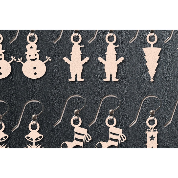 Set de artizanat, Intrahome, Skoulariki Craciun, 3x3 cm, din plywood 3mm-4mm