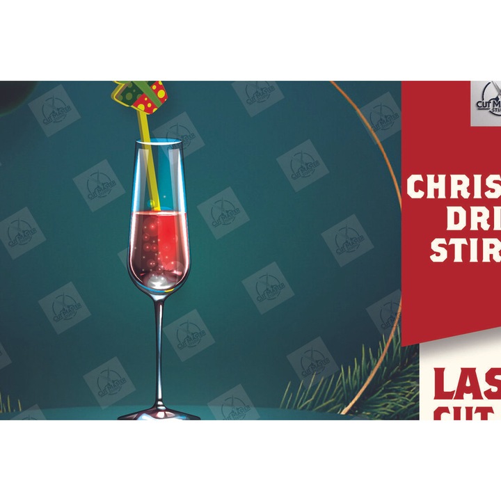 Decoratiune de Craciun din lemn cu laser, Intrahome, 15x15 cm, set pentru proiecte DIY