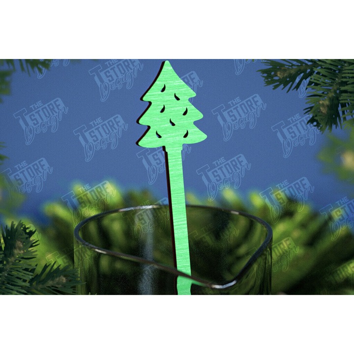 Decoratiuni de Craciun, Intrahome, set de 2, din plywood 3mm-4mm, 15x15 cm