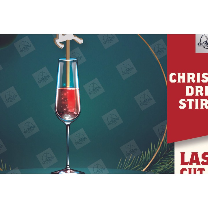 Set de decoratiuni de Craciun, Intrahome, anadeuteras potou cu laser, 15x15 cm, din plywood 3mm-4mm