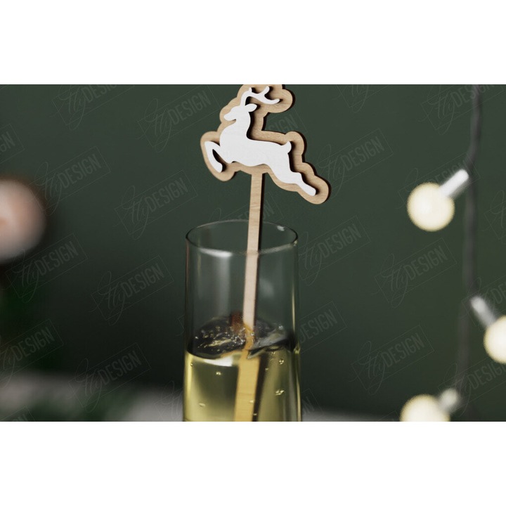 Set de Markadoroi poton, Intrahome, 15x15 cm, din plywood 3mm-4mm, pentru decoratiuni si proiecte DIY