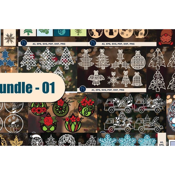 Set Mini Crafts Christougenniatiko, Intrahome, 15x15 cm, din plywood 3mm-4mm, pentru decoratiuni si proiecte DIY